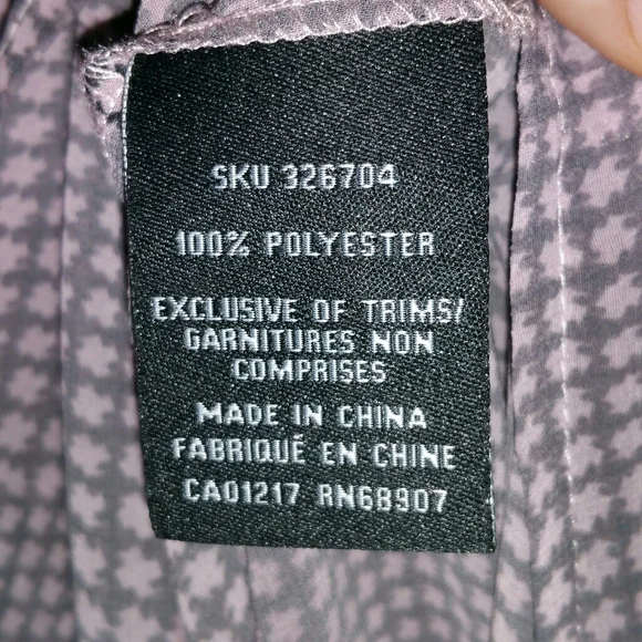 le chateau semi-sheer checked pink / black long sleeve button placket blouse - Picture 4 of 6